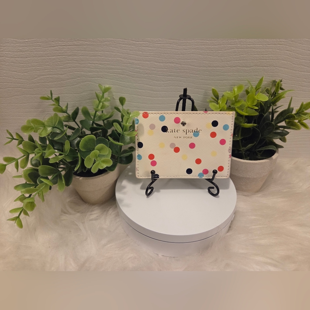 Kate Spade Colorful Polka Dot Cream Cardholder